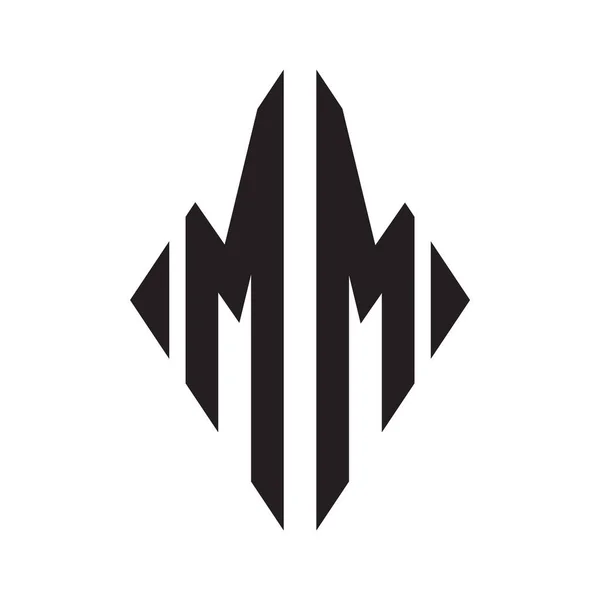 Logo Yoğunlaştırılmış Rhombus Monogram Harf Yazı Tipi Logosu Şlemesi — Stok Vektör