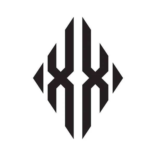 Logo Kondensert Rhombus Monogram Bokstaver Alfabetet Skrift Logo Logotype Broderi – stockvektor