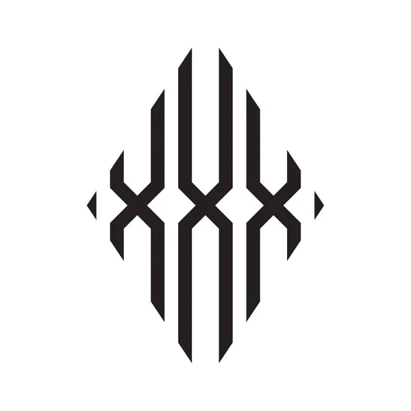Logo Gecondenseerde Rhombus Monogram Letters Alfabet Lettertype Logo Logotype Borduurwerk — Stockvector