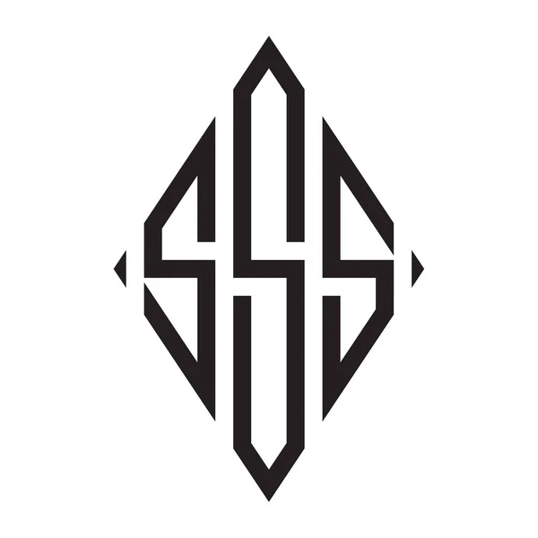 Logo Gecondenseerde Rhombus Monogram Letters Alfabet Lettertype Logo Logotype Borduurwerk — Stockvector
