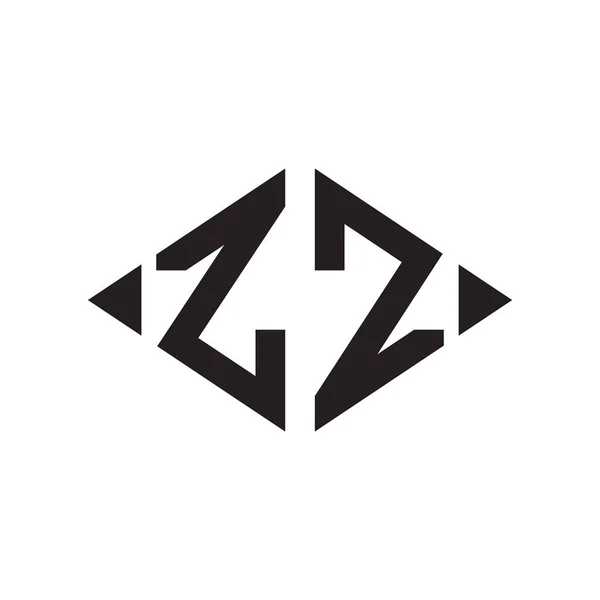 Logo Rhombus Extended Monogram Letters Alphabet Font Logo Logotype Embroidery — Stock Vector