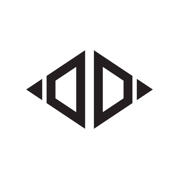 Logo O Rhombus Genişletilmiş Monogram 2 Harf Yazı Tipi Logosu Nakış