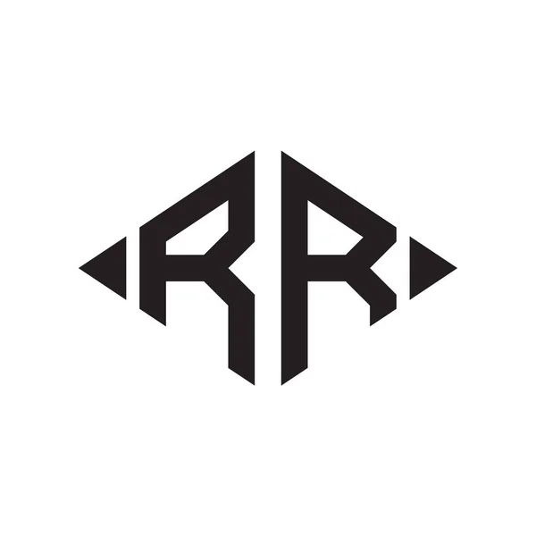 Logo Rhombus Genişletilmiş Monogram Harf Yazı Tipi Logosu Nakış — Stok Vektör