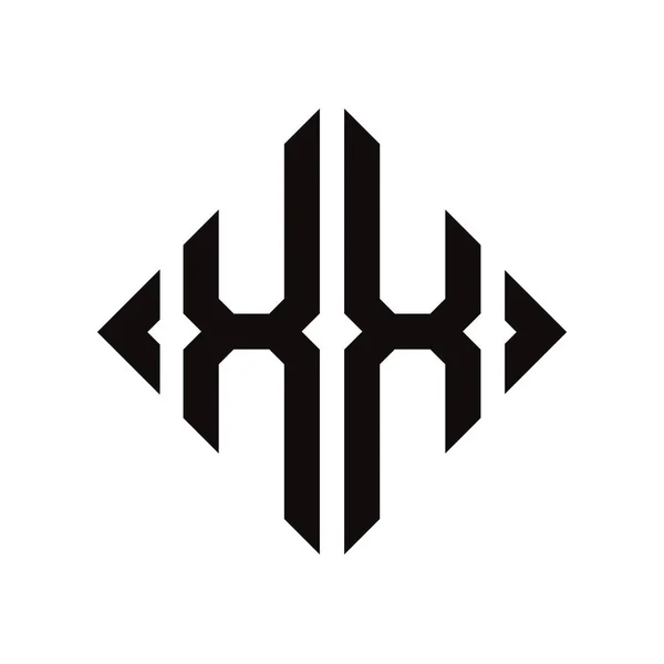 Логотип Монограмма Ромба Буквы Алфавит Логотип Шрифта Логотип Вышивка — стоковый вектор