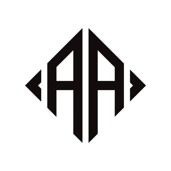 Logo Rhombus Monogram Letters Alphabet Font Logo Logotype Embroidery — 图库矢量图片