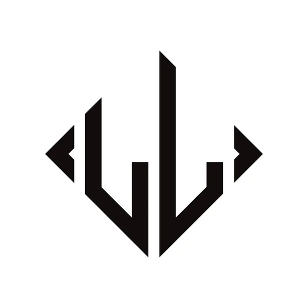 Logo Rhombus Monogram Bogstaver Alfabet Font Logo Logotype Broderi – Stock-vektor