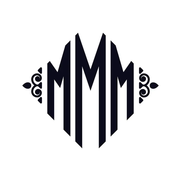 Logo Rhombus Monogramme Lettres Alphabet Polices Logo Logotype Broderie — Image vectorielle
