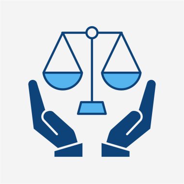 Justice Scales in Hand icon template design clipart