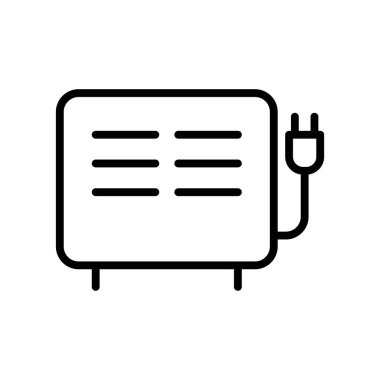 Konvektör elektrikli ısıtıcı simgesi. Tesisat ve Isıtma İllüstrasyonu Elementi.