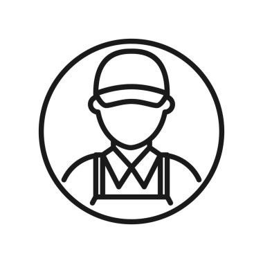 Tamir teknisyeni ikonu. HVAC vektör illüstrasyonu.