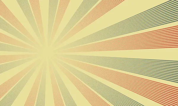 Bu retro duvar kağıdı tasarımı güneş ışınları ve parlak ışınları içerir. Posterler ve komik temalar için mükemmel, klasik vektör grafikleri dinamik, renkli ve desenli soyut bir zemin ekler..