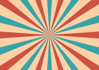 Bu klasik güneş patlaması arka planında, retro ışınları ve yıldız patlamaları olan soyut, grunge bir doku bulunur. Poster ve afişler için ideal, 70-80 'lerin sirk atmosferini dinamik ve nostaljik bir etki yaratmak için parlak, renkli desenlerle birleştiriyor..