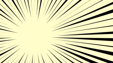 Manga hız çizgileri. Çizgi roman anime etkisi arka planı. Çizgi film patlaması. Hareket ya da hareket etkisi.