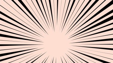 Komik hız çizgileri arka planda patladı. Patlama anime çizgi roman elemanları.