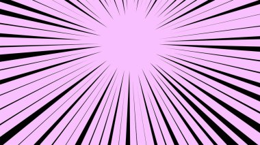 Manga çizgi roman patlama illüstrasyonu. Hareket etkisinde. Anime çizgi film hız çizgileri arkaplanı.