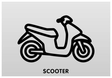 Scooter Araç Hattı Simgesi.
