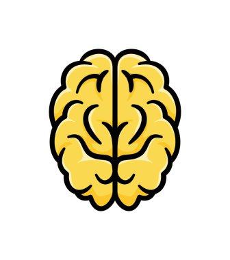 İnsan Beyni Simgesi Simgesi Simgesinin üstten aşağı görüntüsü.