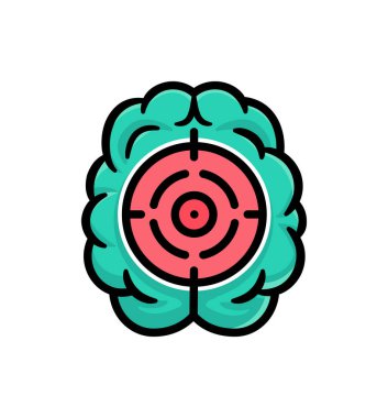Beyin Simgesi 'ni hedefle. Hedefe odaklan ve logo sembolünü hedef al.
