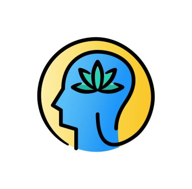 Nilüfer tasarımı, meditasyonu sembolize eden, zihinsel berraklığı ve logo kavramlarında sağlığın ve farkındalığın iç huzurunu simgeleyen bir beyin ikonu..