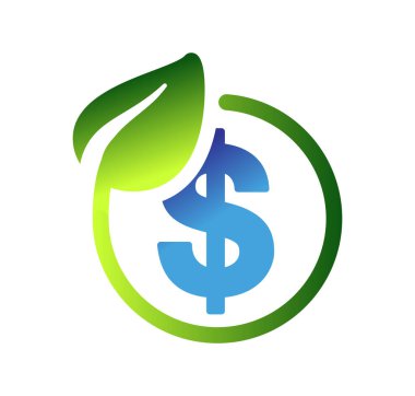 Para Logosu Simgesinde Büyüyen Bitki. Mali Yatırım Konsepti
