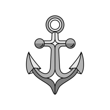 Çapa simgesi beyaz ve siyah arkaplanda izole edildi