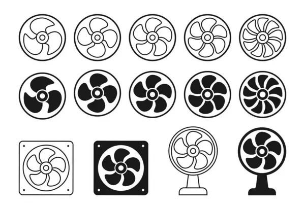 Fan vektör simgeleri grafik ve web tasarımı için beyaz arkaplanda izole edildi.