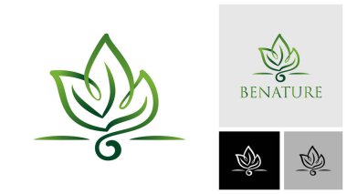 Doğa yaprağı büyüme logosu tasarım şablonu. Bahçe parkı güzellik merkezi logo tasarımı.
