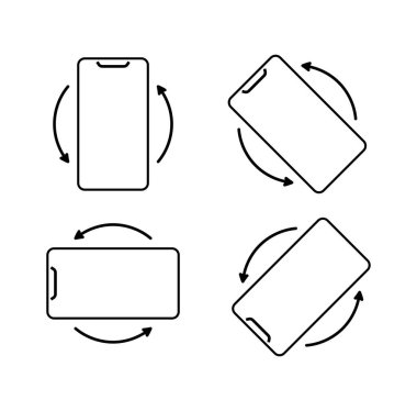 Web siteleri ve UI 'nin dijital projeler için temiz ölçeklenebilir çizimleri gösteren basit siyah vektör döndürme simgeleri