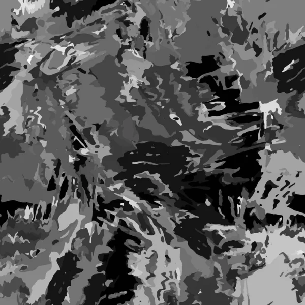 全无缝灰色军用伪装纹理图案矢量 黑色白色纺织品印花 陆军迷幻药背景 — 图库矢量图片