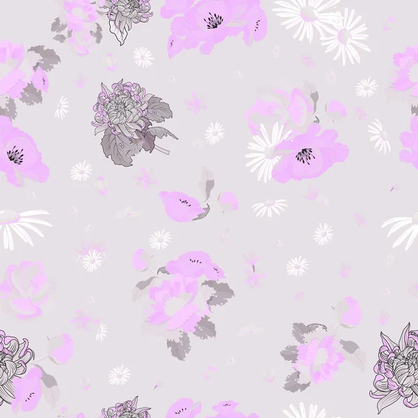 Vollständige Nahtlose Florale Muster Hintergrund Textur Für Textilen Textildruck Tolles — Stockvektor