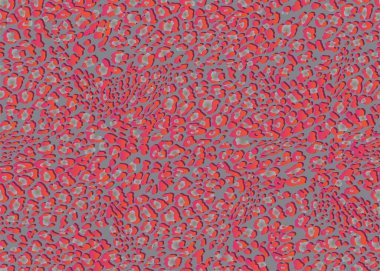 Kusursuz leopar çita desenli hayvan derisi desenli. Kırmızı gri tekstil kumaş izi. Moda için uygun. Vektör illüstrasyonu.