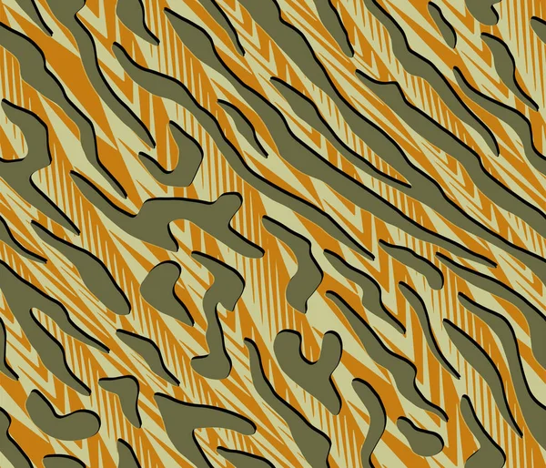 Полный Бесшовный Тигр Зебра Полосы Животного Рисунок Кожи Зеленая Оранжевая — стоковый вектор