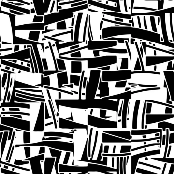 Vollständiges Nahtloses Schwarz Weißes Texturmuster Für Dekor Und Textildruck Abstraktes — Stockvektor