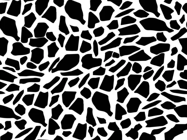 Volledige Naadloze Luipaard Patroon Textuur Vector Eindeloos Zwart Wit Cheetah — Stockvector