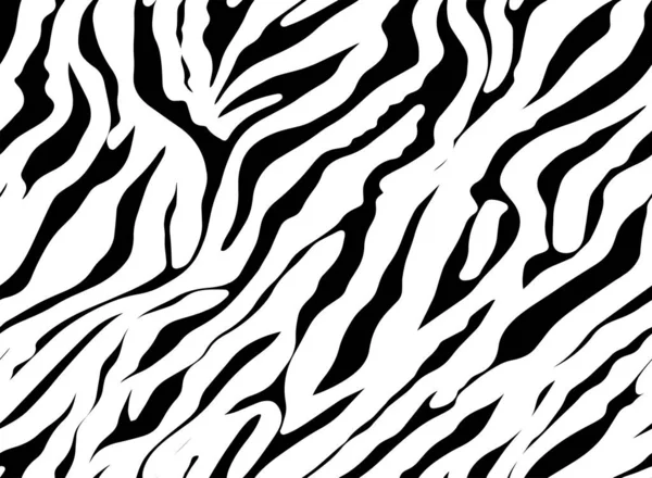 Полная Бесшовная Текстильная Текстура Zebra Векторный Фон Черно Белая Кожа — стоковый вектор