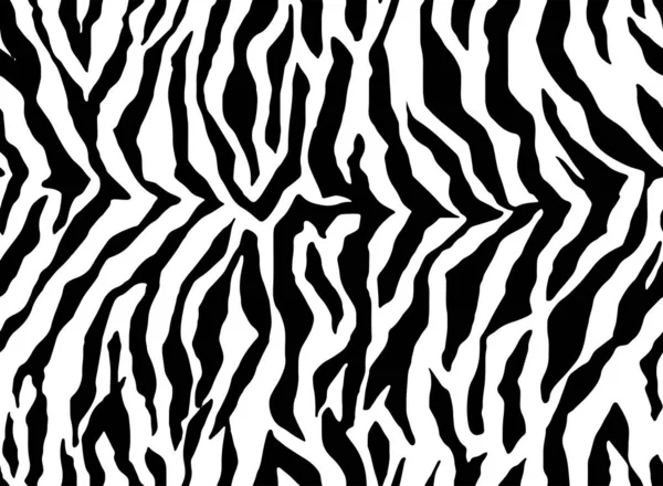 Vollständige Nahtlose Tiger Pattern Textile Texture Vektor Hintergrund Schwarz Weiße — Stockvektor