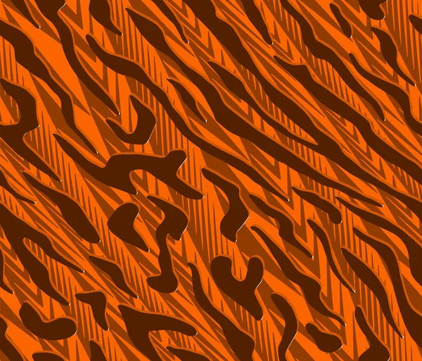 Полный Бесшовный Тигр Зебра Полосы Животного Рисунок Кожи Коричнево Оранжевая — стоковый вектор