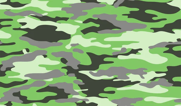 Pełny Bezszwowy Zielony Wzór Kamuflażu Wektor Tekstury Dla Wojskowych Tekstyliów — Wektor stockowy