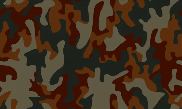 Volledig Naadloze Rode Oranje Camouflage Textuur Huidpatroon Vector Voor Militaire — Stockvector