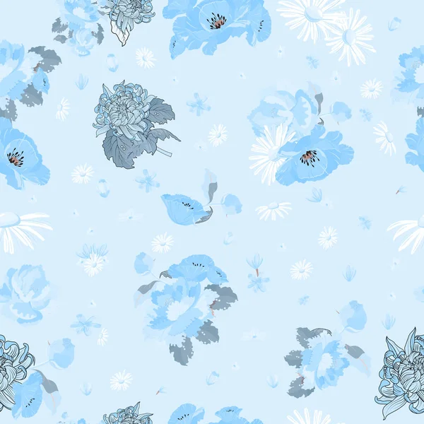Plné Bezešvé Květinové Vzory Pozadí Textura Pro Potisk Textilu Skvělý — Stockový vektor