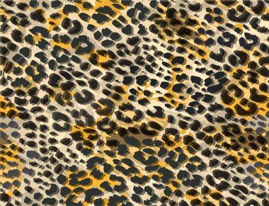 Full seamless leopard cheetah texture animal skin pattern. Gold color textile fabric print. Suitable for fashion use. Vector illustration. clipart