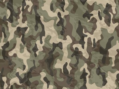 Askeri tekstil için tam kusursuz kamuflaj dokusu deri modeli vektörü. Ceket Pantolonu, Gömlek ve Şort için kullanılabilir. Kumaş baskısı ve duvar kağıdı avlamak için ordu kamuflaj tasarımı. 