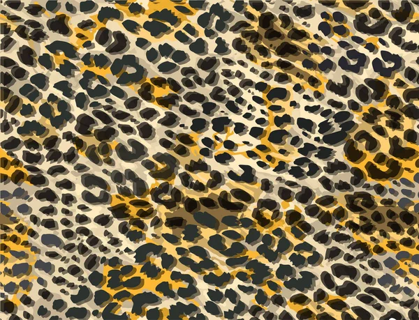 Full Seamless Leopard Cheetah Texture Animal Skin Pattern Gold Color — Stock Vector