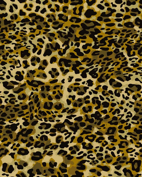 Full Seamless Leopard Cheetah Texture Animal Skin Pattern Gold Color — Stock Vector
