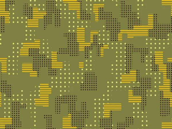 Full Sömlös Geometrisk Kamouflage Textur Mönster Vektor Användbar För Jacket — Stock vektor