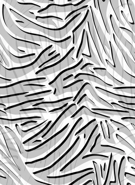 全无缝隙虎斑马图案纹理矢量 用于服装面料印花的无尽灰白色猎豹设计 — 图库矢量图片