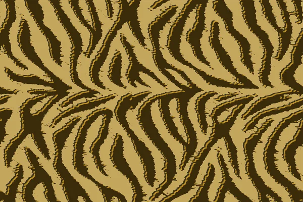 Полный Бесшовный Тигр Зебра Полосы Животного Рисунок Кожи Коричнево Бежевая — стоковый вектор