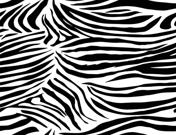 Full Seamless Zebra Tiger Mönster Textil Textur Vektorns Bakgrund Svart — Stock vektor