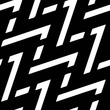Dekorasyon için tam kusursuz geometrik doku vektörü. Tekstil kumaş baskısı ve duvar kağıdı için siyah beyaz küf arka planı. Moda ve ev tasarımı için simetrik model.