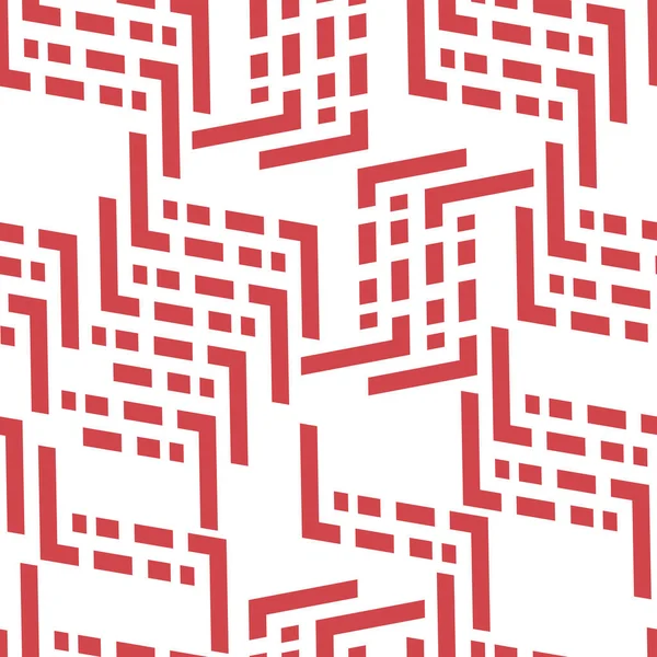 Çapraz çizgilerin ve noktaların tam kusursuz deseni. Kırmızı beyaz modern çizgili arka plan. Tekstil kumaş izi. Vektör çizimi. Geometrik tasarım.